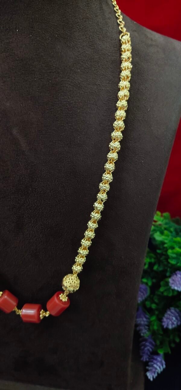 One gram gold Coral Chains | One gram gold Pagadala Chains