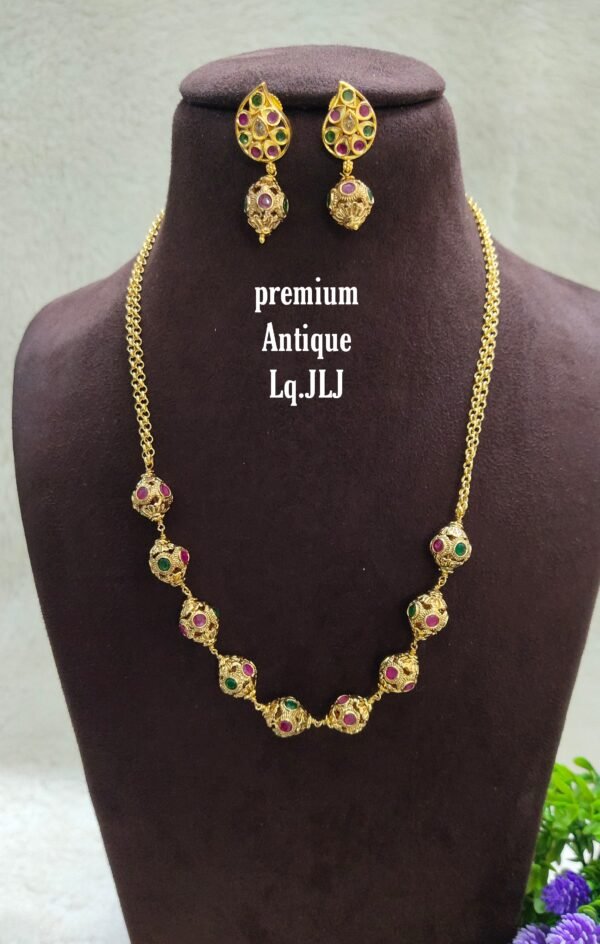One gram gold antique beads chains