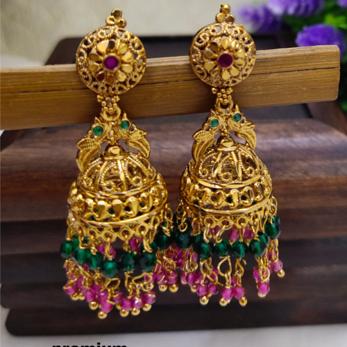 One gram gold Jewellery - One gram gold Earrings - Jhumka earrings