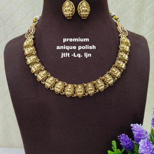One gram gold Jewellery - South Indian Jewellery - One gram gold Antique Necklaces