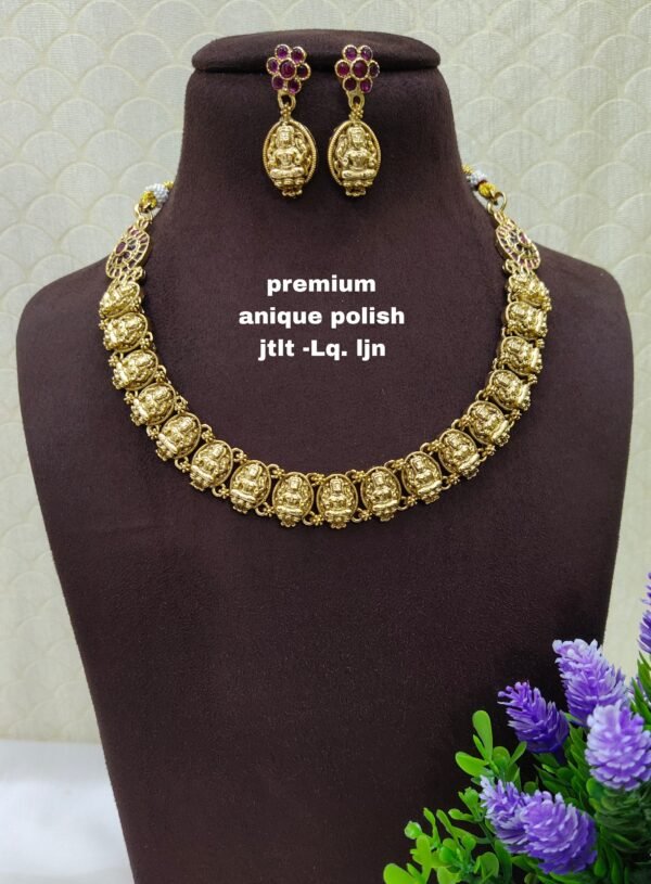 One gram gold Jewellery - South Indian Jewellery - One gram gold Antique Necklaces