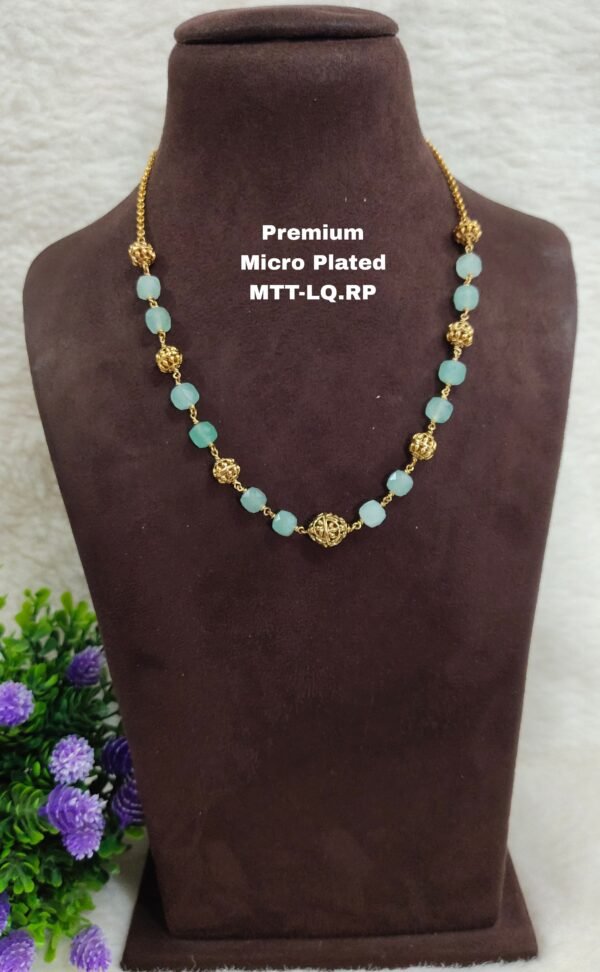 One gram gold  chetan beads chains  one gram gold pearls chains
