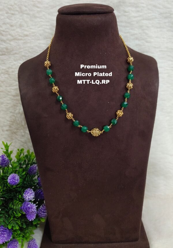 One gram gold green  beads chains  one gram gold antique beads chains