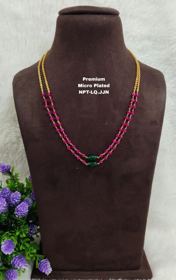 One gram gold  chetan beads chains  one gram gold pearls chains