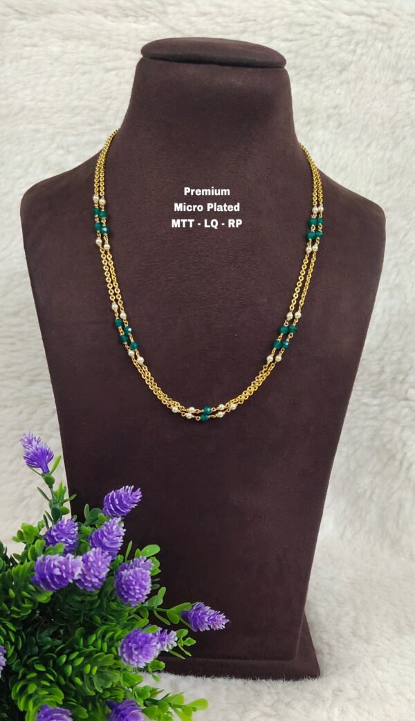 One gram gold green  beads chains  one gram gold antique beads chains