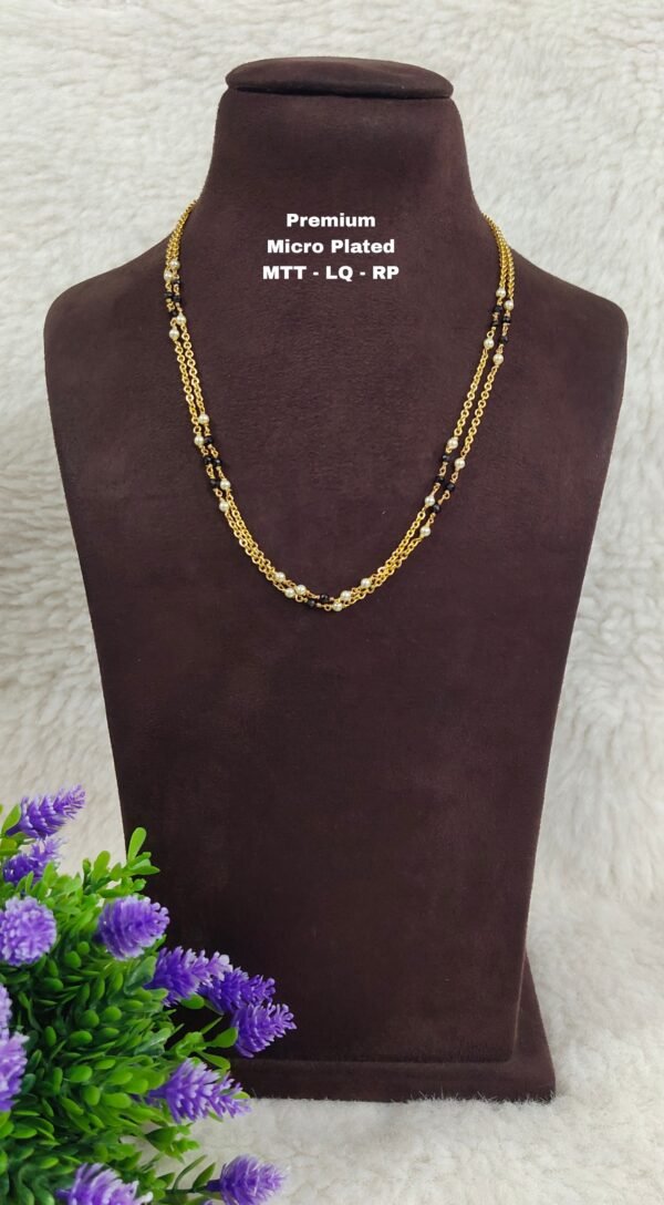 One gram gold  chetan beads chains  one gram gold pearls chains