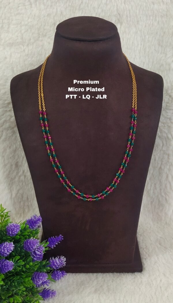 One gram gold  chetan beads chains  one gram gold pearls chains