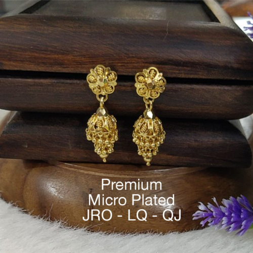 One gram gold Jewellery - One gram gold Earrings - Jhumka earrings.
