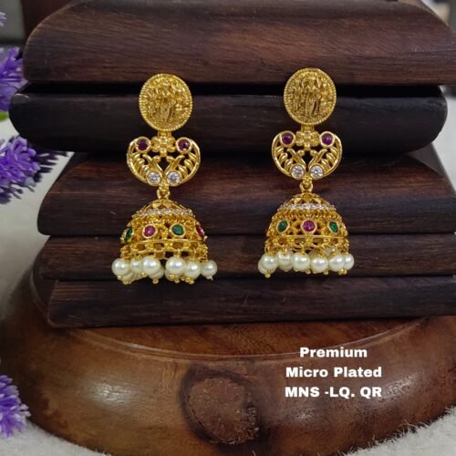 One gram gold Jewellery - One gram gold Earrings - Jhumka earrings.