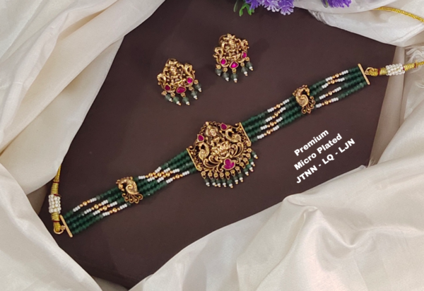 One gram gold Jewellery - South Indian Jewellery - One gram gold  Antique Necklaces