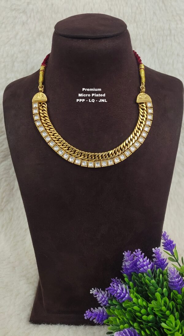 One gram gold Jewellery - South Indian Jewellery - One gram gold Antique Necklaces