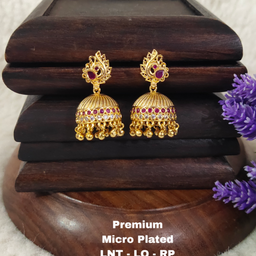 One gram gold Jewellery - One gram gold Earrings - Jhumka earrings.