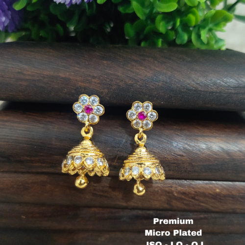 One gram gold Jewellery - One gram gold Earrings - Jhumka earrings.