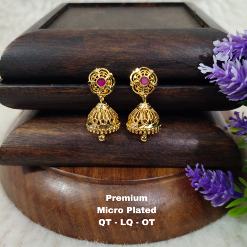 One gram gold Jewellery - One gram gold Earrings - Jhumka earrings.