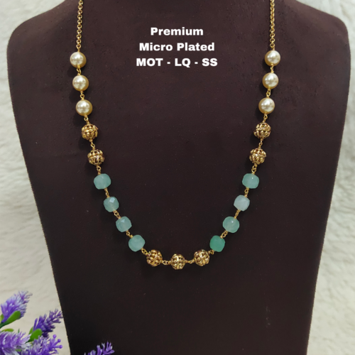 One gram gold green  beads chains  one gram gold antique beads chains