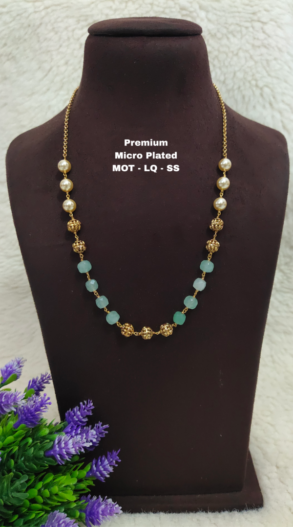 One gram gold green  beads chains  one gram gold antique beads chains