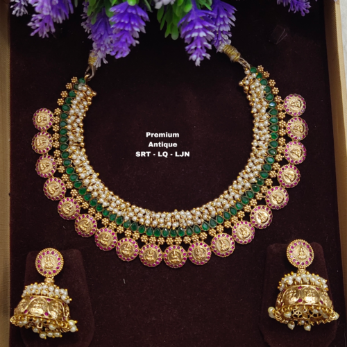 One gram gold Necklace  | One gram gold Bridal Jewellery | Lush Queens |