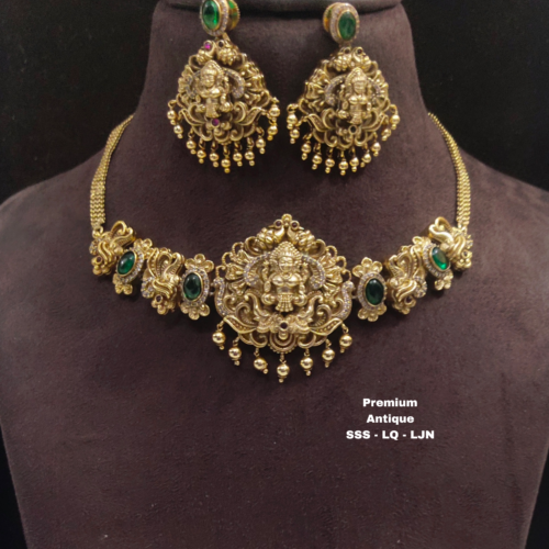 One gram gold Jewellery - South Indian Jewellery - One gram gold Antique Necklaces