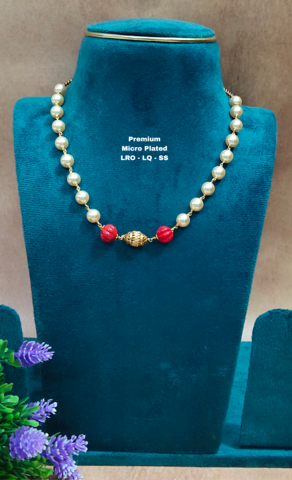 One Gram Gold Pearls  Chains | One Gram Gold Pagadala Chains