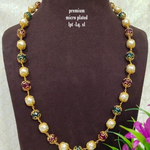 One gram gold Jewellery | One gram gold Pearls Chains | One gram gold Mutyala Chains