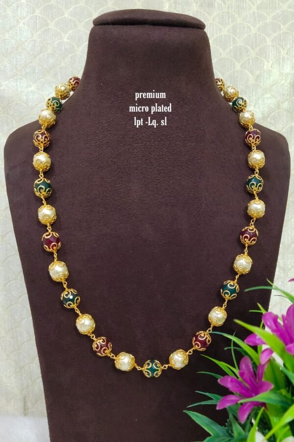 One gram gold Jewellery | One gram gold Pearls Chains | One gram gold Mutyala Chains