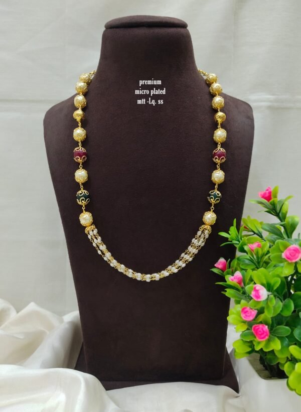 One gram gold Jewellery | One gram gold Pearls Chains | One gram gold Mutyala Chains