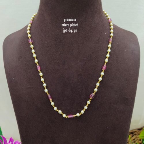 One gram gold Jewellery | One gram gold Pearls Chains | One gram gold Mutyala Chains