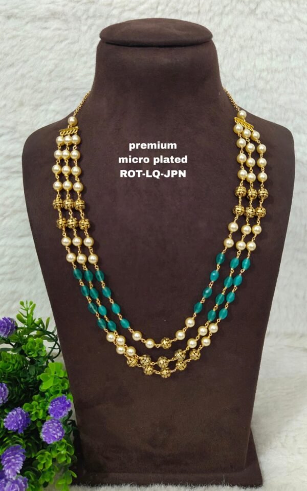 One gram gold Jewellery | One gram gold Pearls Chains | One gram gold Mutyala Chains