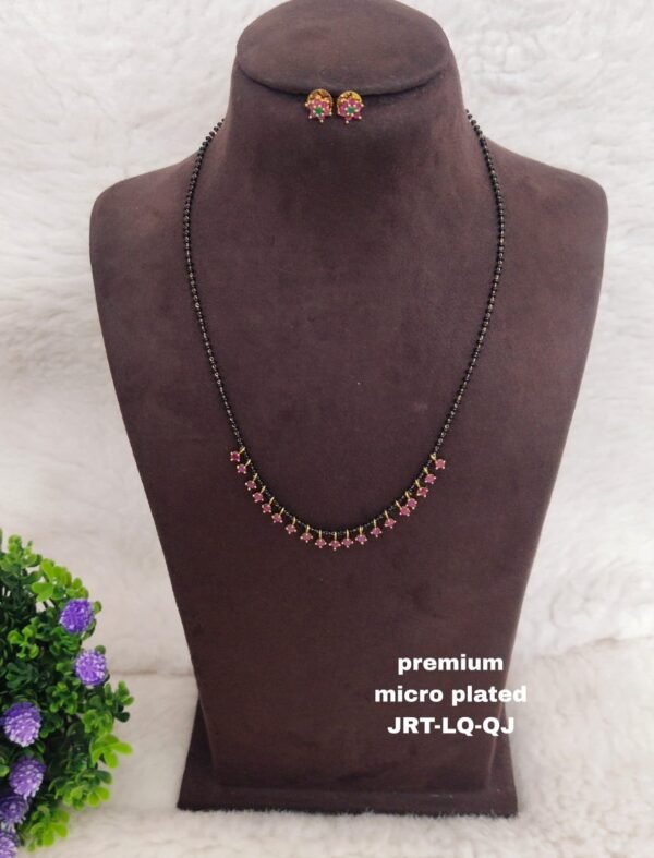 Short Black beads | One gram gold Black beads | Nallapusala Chains