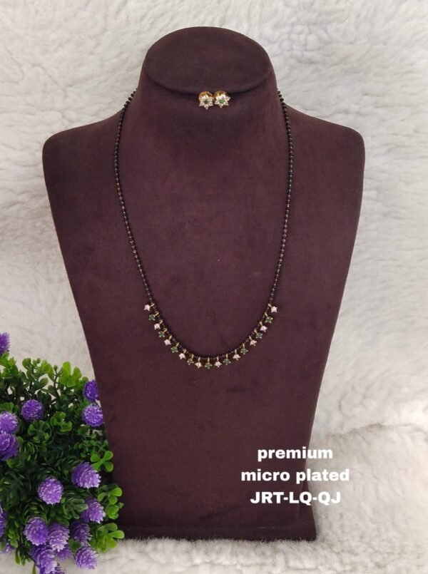 Short Black beads | One gram gold Black beads | Nallapusala Chains