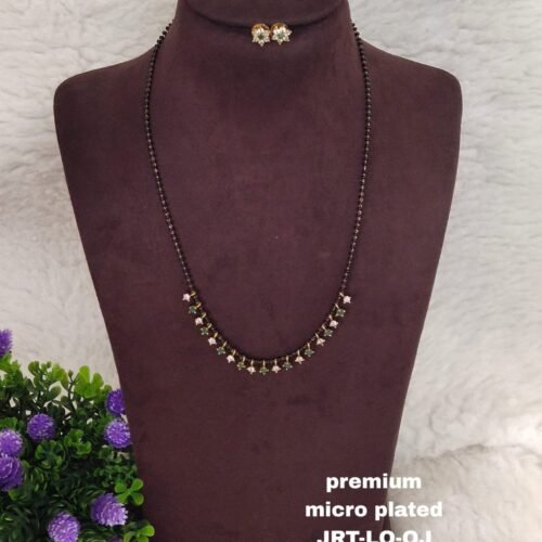 IMG-20250606-WA0132 Short Black beads | One gram gold Black beads | Nallapusala Chains