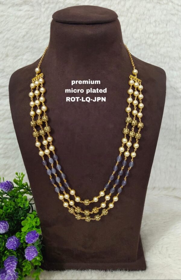 One gram gold Jewellery | One gram gold Pearls Chains | One gram gold Mutyala Chains