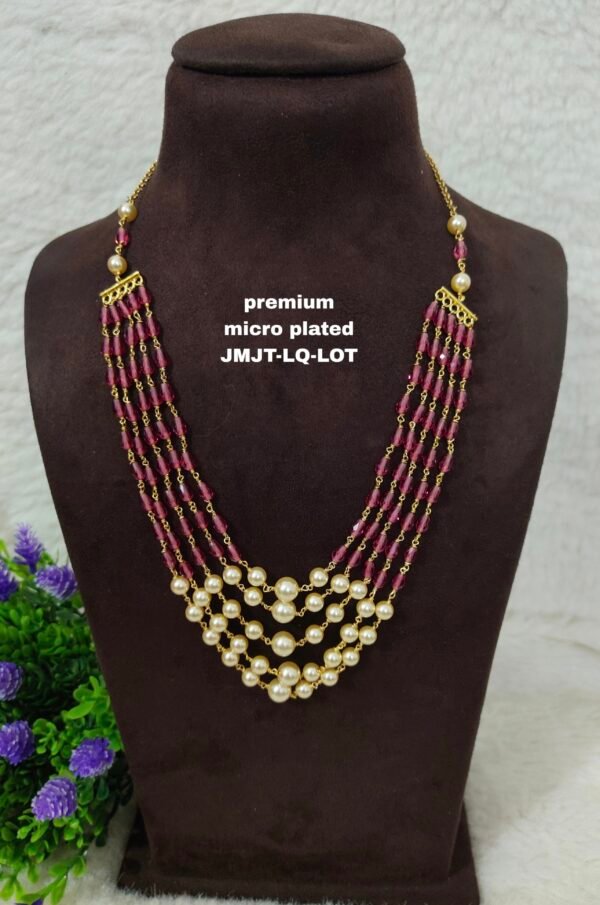One gram gold Jewellery | One gram gold Pearls Chains | One gram gold Mutyala Chains