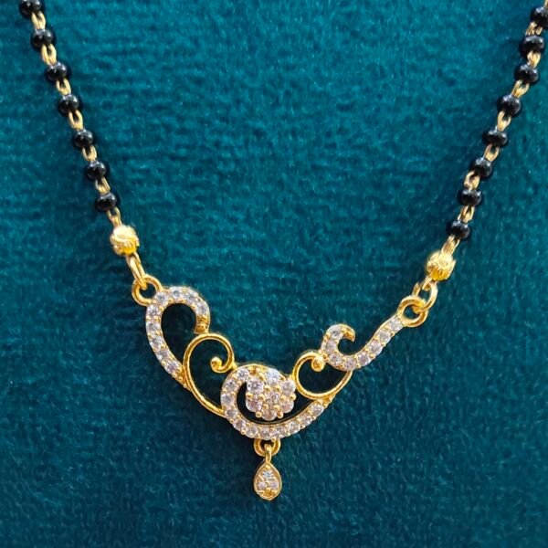 Short Black beads | One gram gold Black beads | Nallapusala Chains
