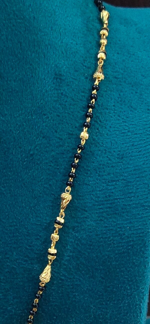 Short Black beads | One gram gold Black beads | Nallapusala Chains