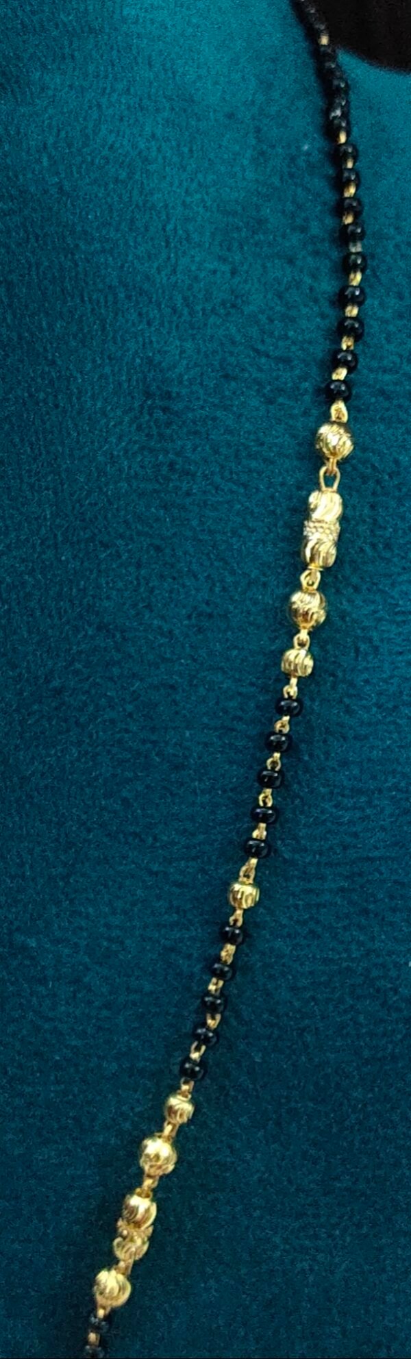 Short Black beads | One gram gold Black beads | Nallapusala Chains
