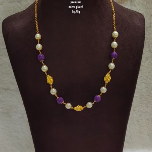 One gram gold Jewellery | One gram gold Pearls Chains | One gram gold Mutyala Chains