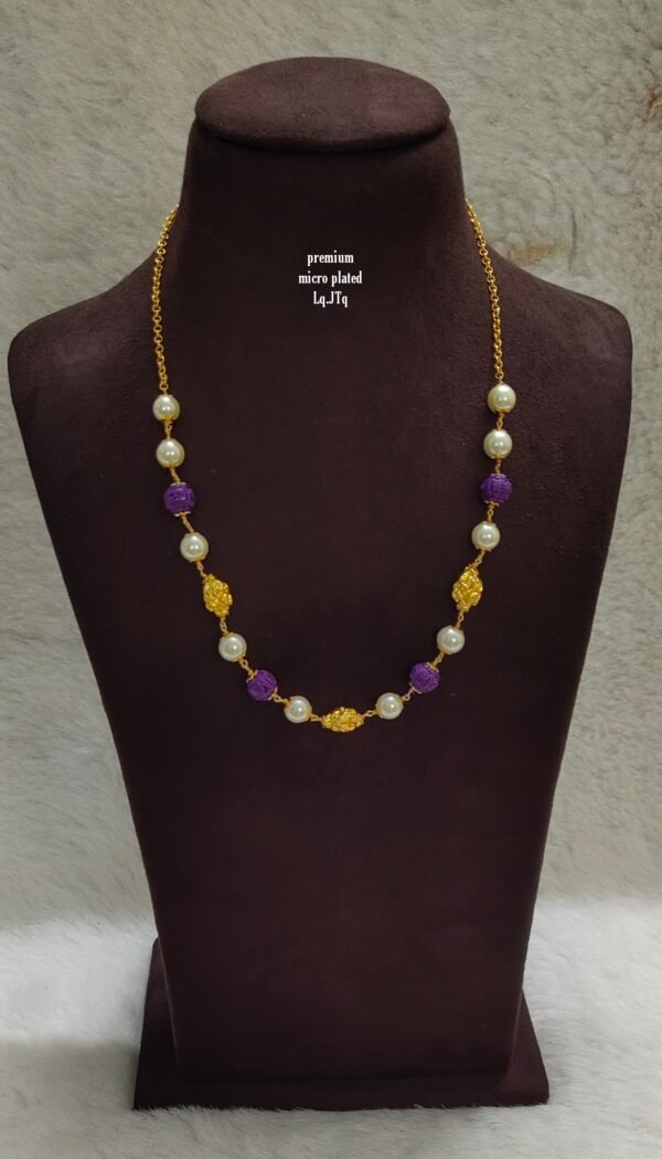 One gram gold Jewellery | One gram gold Pearls Chains | One gram gold Mutyala Chains