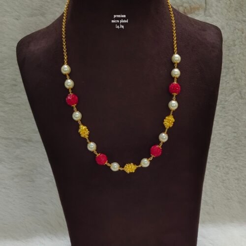 One gram gold Jewellery | One gram gold Pearls Chains | One gram gold Mutyala Chains