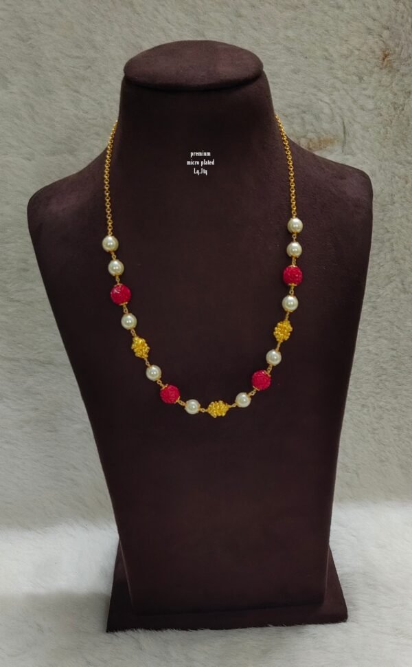 One gram gold Jewellery | One gram gold Pearls Chains | One gram gold Mutyala Chains