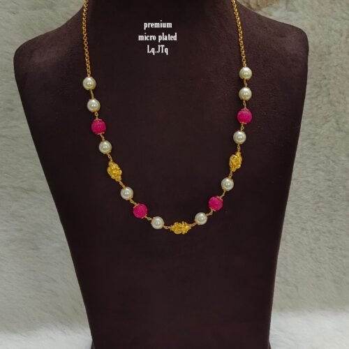 One gram gold Jewellery | One gram gold Pearls Chains | One gram gold Mutyala Chains