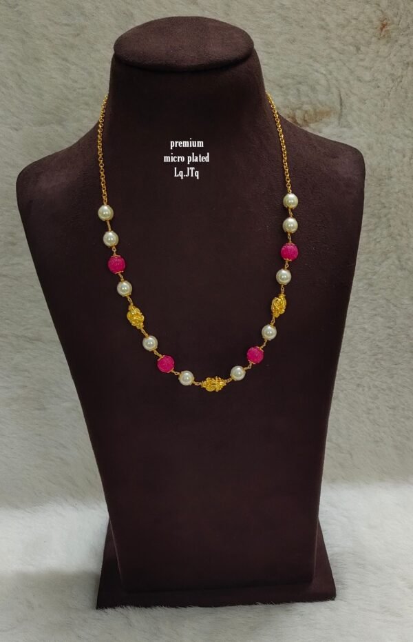 One gram gold Jewellery | One gram gold Pearls Chains | One gram gold Mutyala Chains