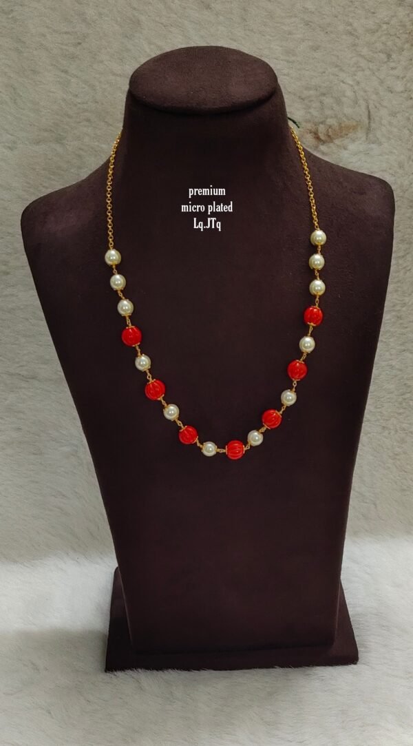 One gram gold Jewellery | One gram gold Pearls Chains | One gram gold Mutyala Chains
