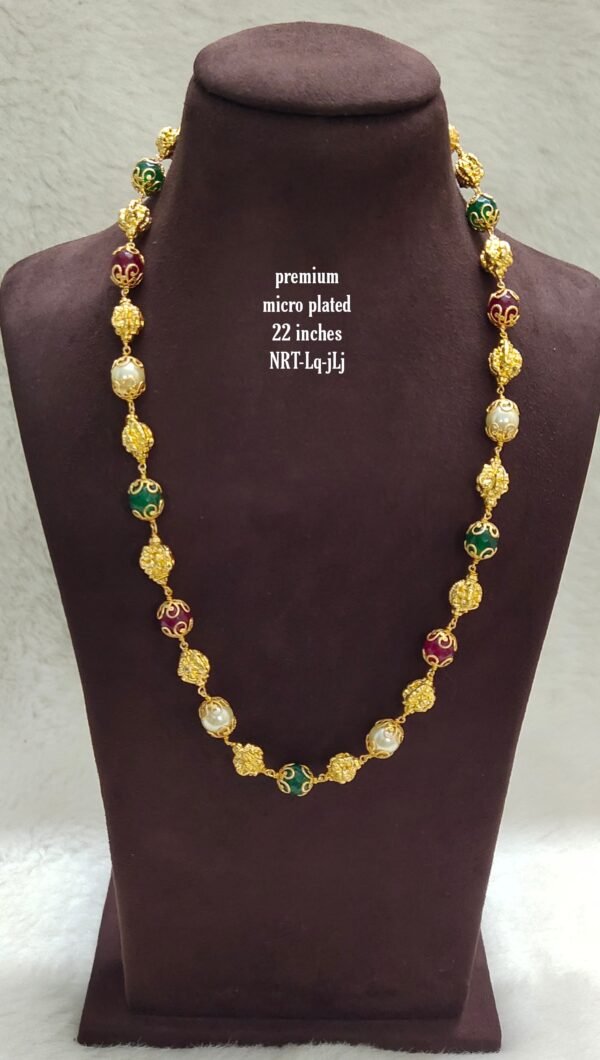 One gram gold Jewellery | One gram gold Pearls Chains | One gram gold Mutyala Chains