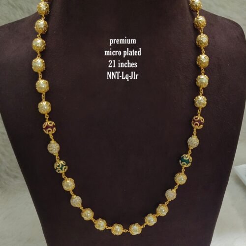 One gram gold Jewellery | One gram gold Pearls Chains | One gram gold Mutyala Chains