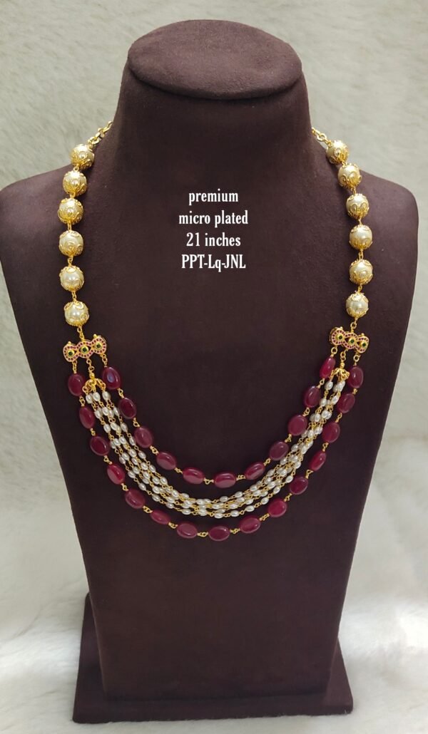 One gram gold Jewellery | One gram gold Pearls Chains | One gram gold Mutyala Chains