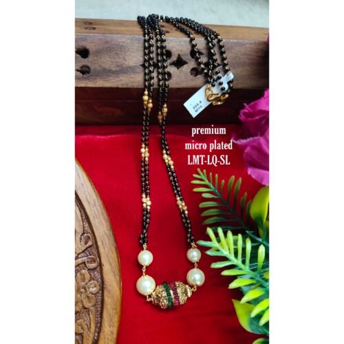 Picsart_23-07-11_14-44-08-244 Short Black beads | One gram gold Black beads | Nallapusala Chains