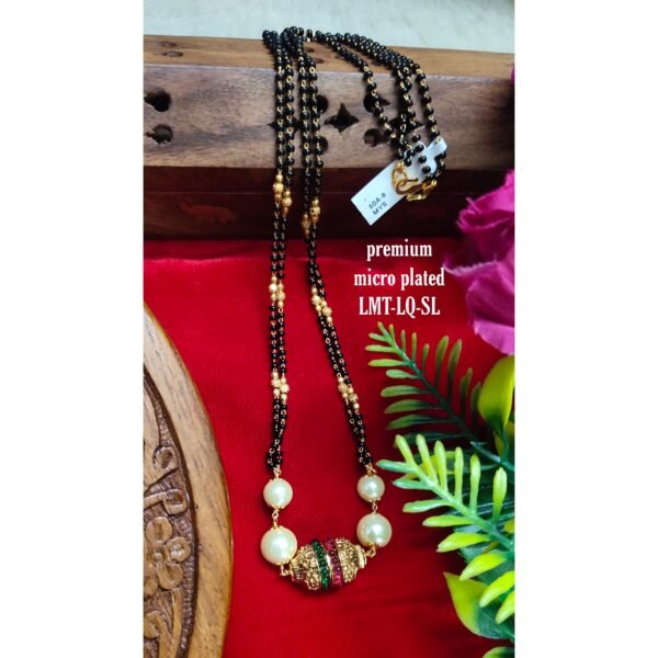Short Black beads | One gram gold Black beads | Nallapusala Chains