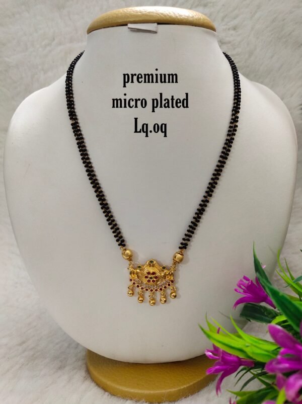 Short Black beads | One gram gold Black beads | Nallapusala Chains