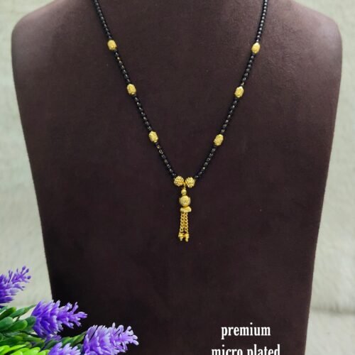 Picsart_24-02-28_15-16-17-565 Short Black beads | One gram gold Black beads | Nallapusala Chains
